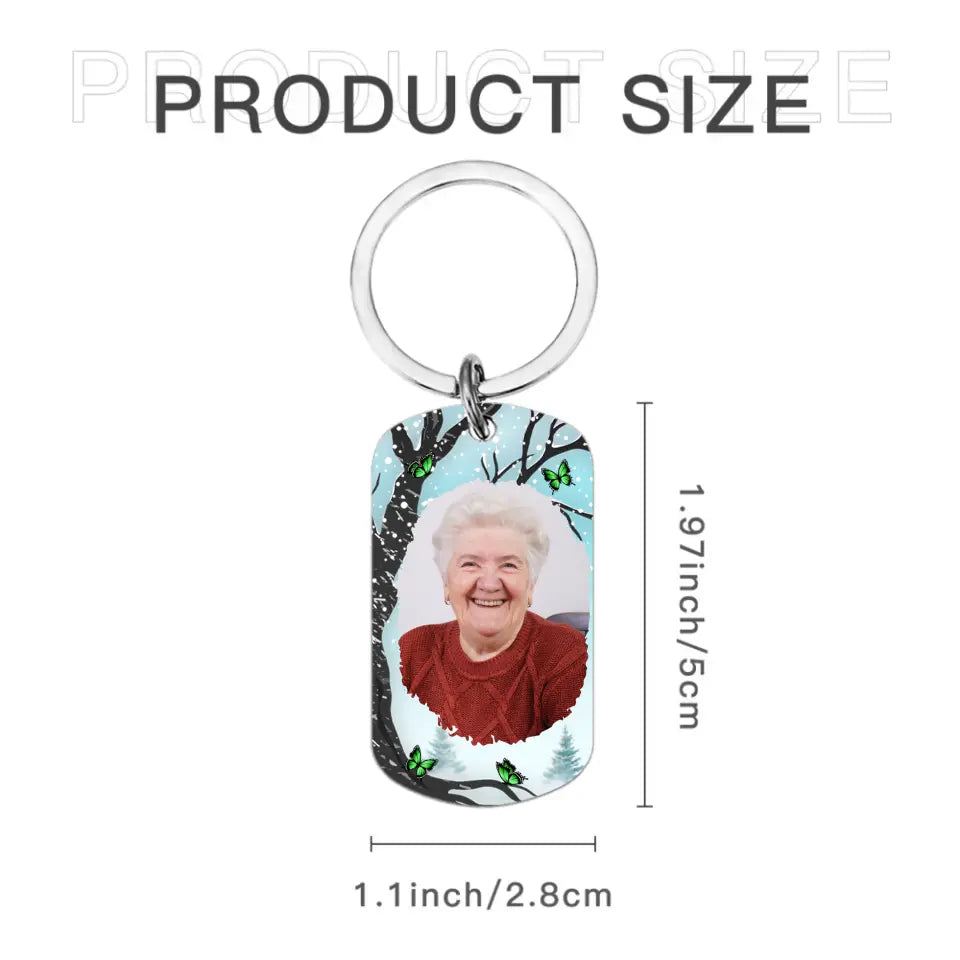 Memorial Personalized Custom Photo Keychain - My Hero My Heart - Sympathy Gift