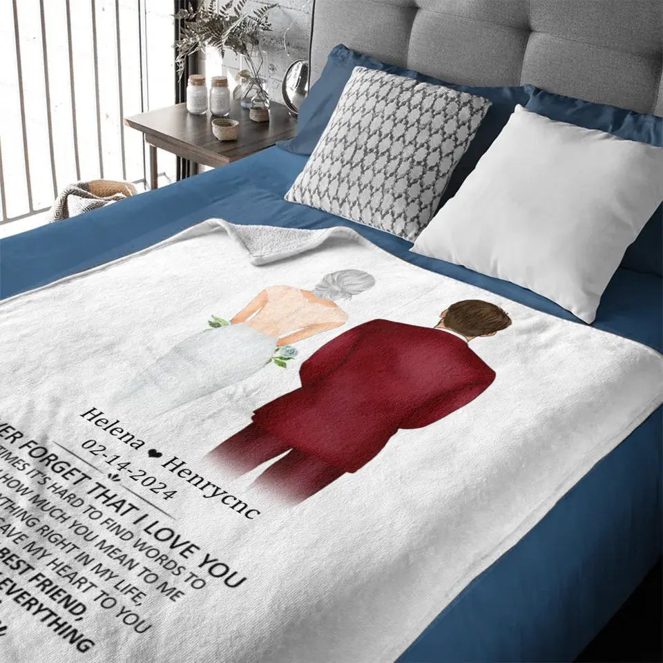 Personalized Canvas Wall Art/Blanket - Never Forget That I Love You, Anniversary Gift