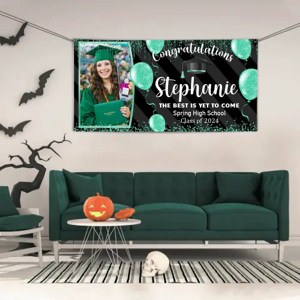 Personalized Custom Light Dot Balloon Graduation Banner, Graduation Decorations