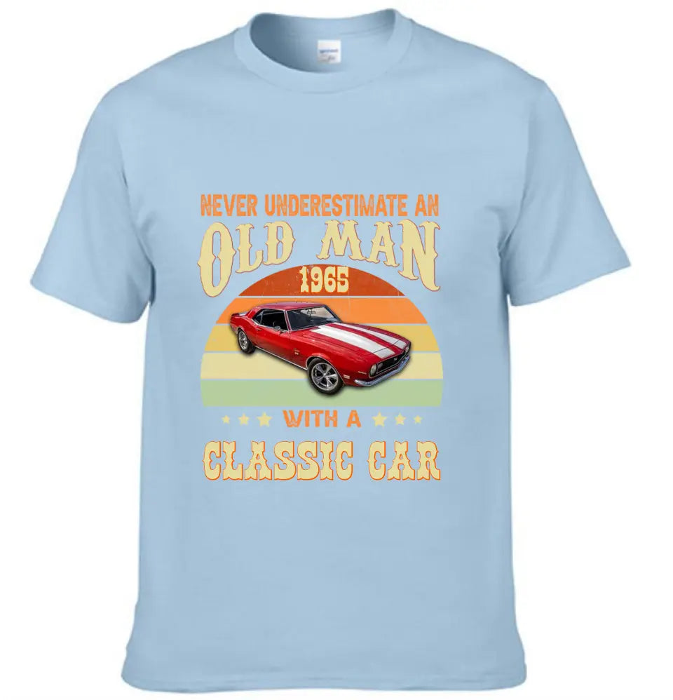 Custom Photo Never Underestimate An Old Man With A Classic Car Shirt