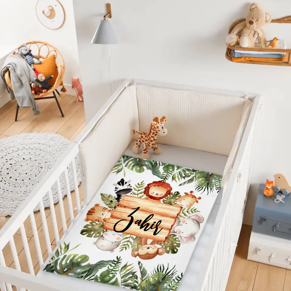 Personalized Woodland Baby Blanket, Customized Name Blanket, Gift for Baby