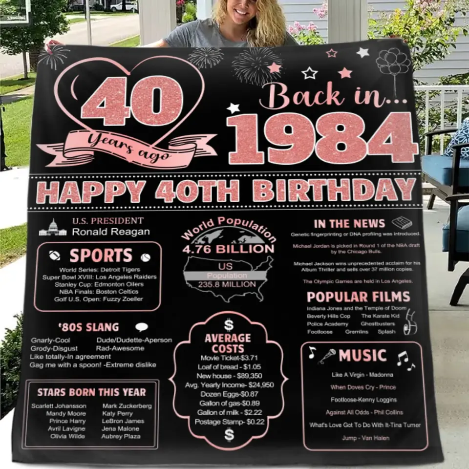 40th/50th Birthday Gifts for Women Blanket, Novelty Gifts
