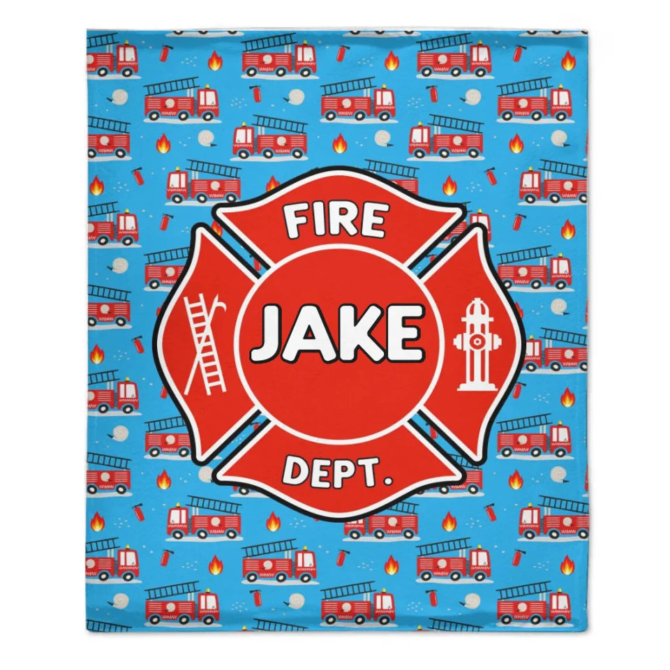 Firefighter Spirit - Personalised Blanket With Name - A Gift For Family,Kids