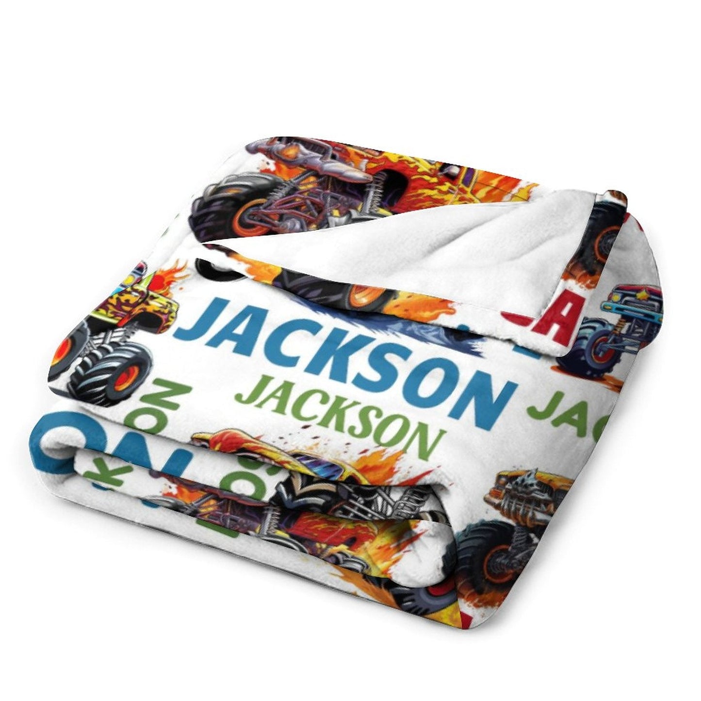 ️Truck Custom Name Blanket-Personalized Baby Blanket for Girls&Boys