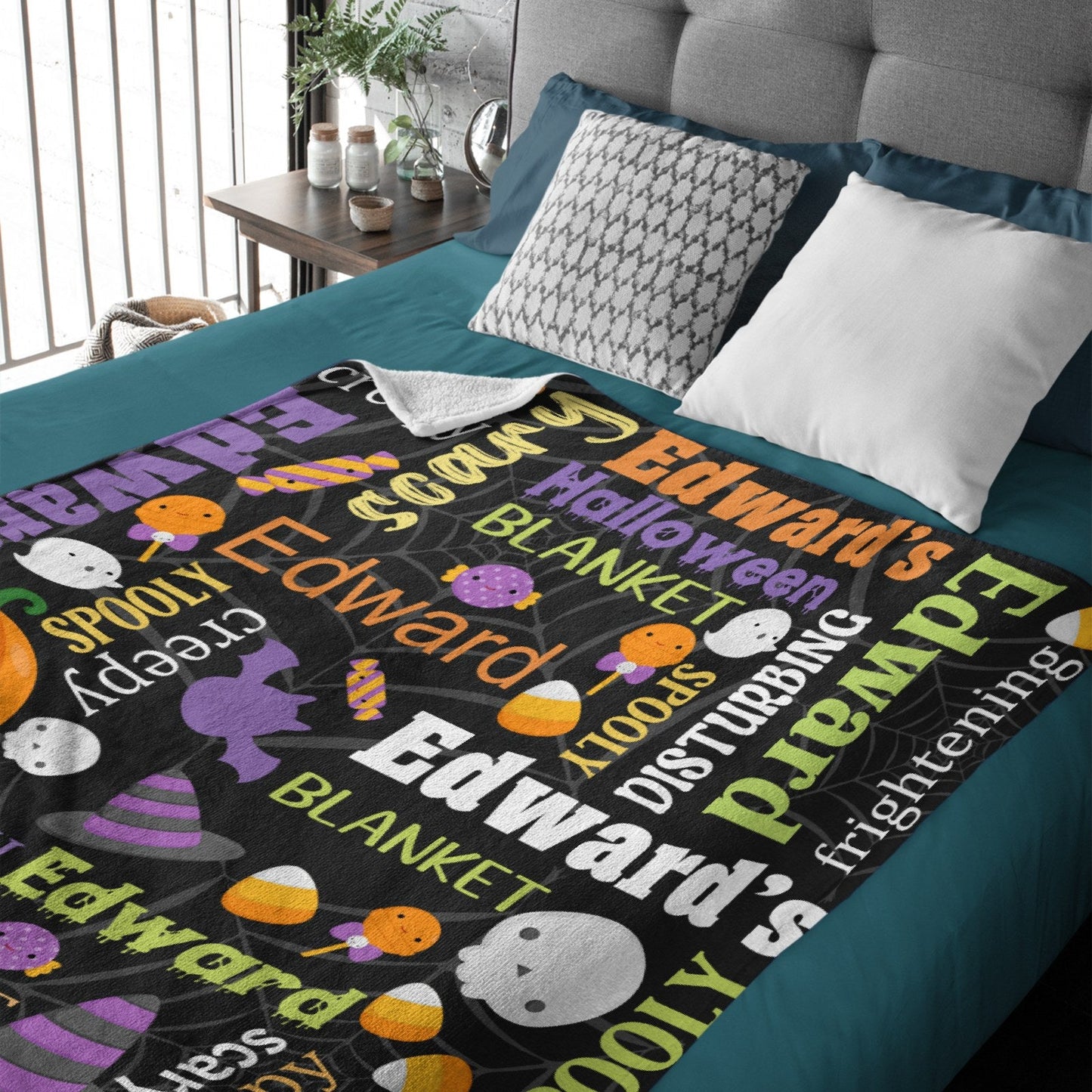 ️Custom Personalized Halloween Design Blanket - Gift for Kids