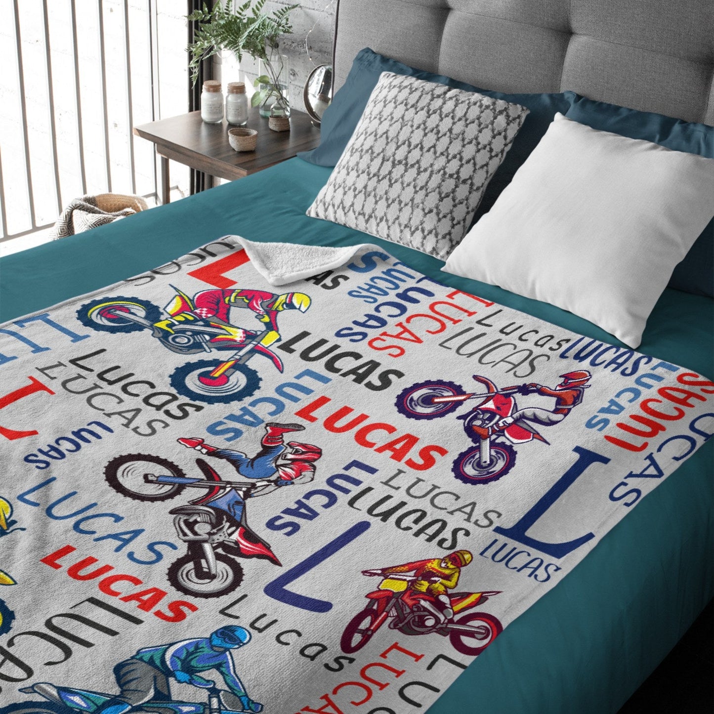 ️Personalized Custom Name Dirt Bike Motocross Blanket