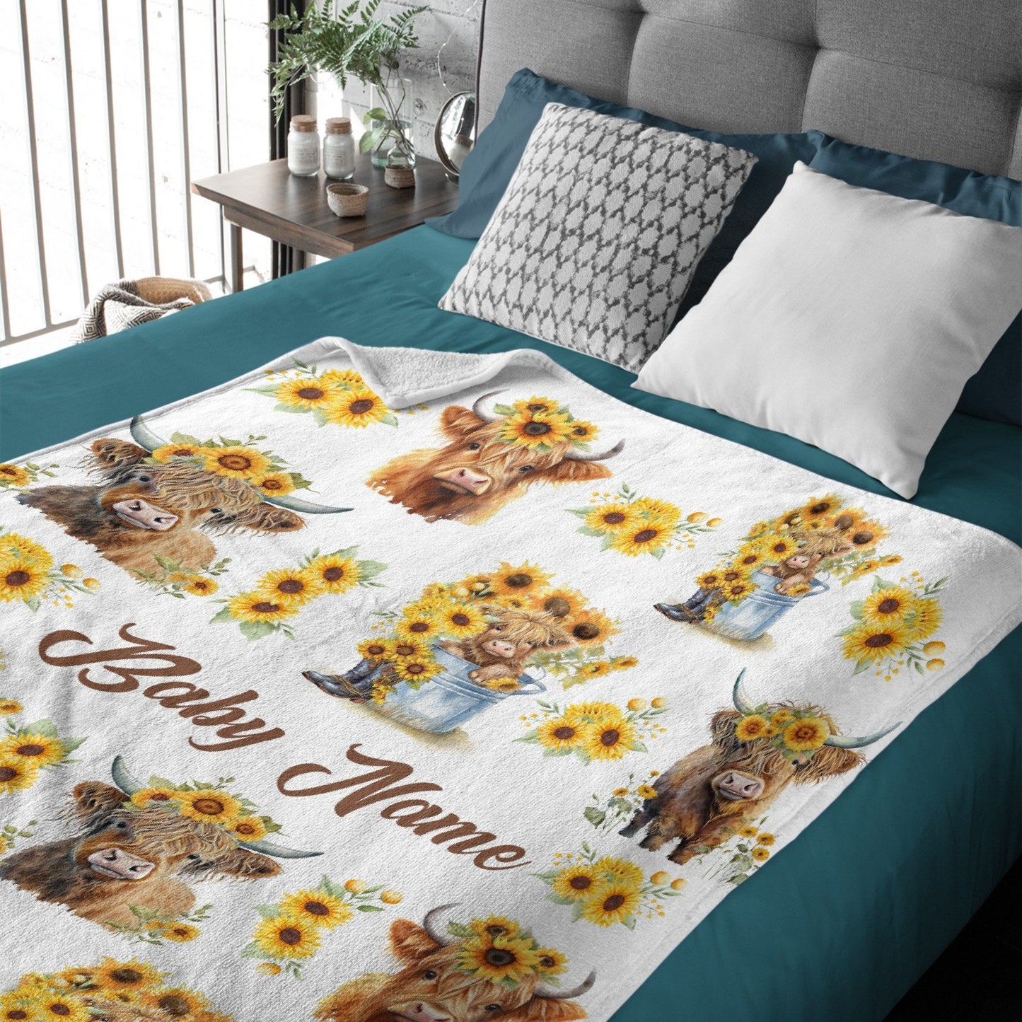 ️Personalized Cow Print Blanket - Gifts for Newborn
