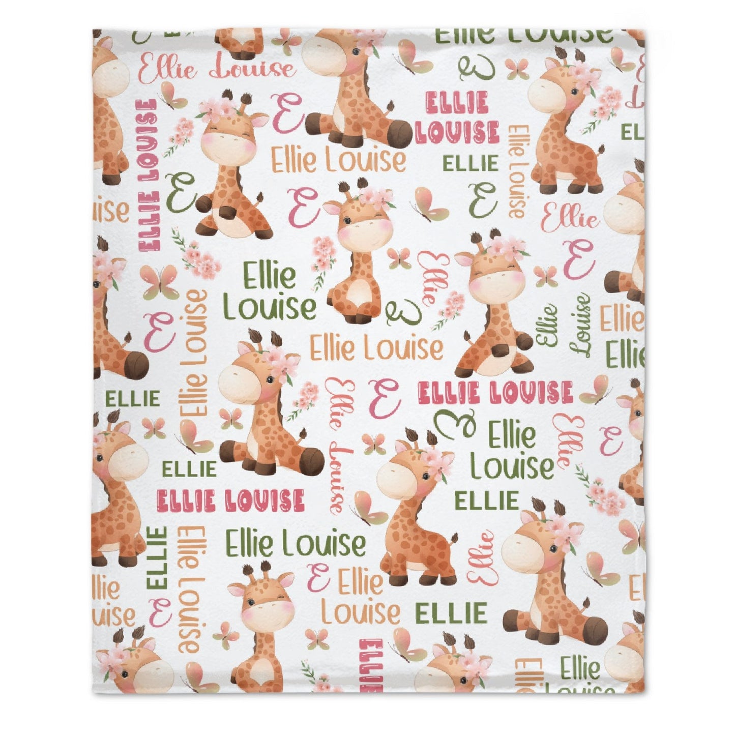 ️Personalized Name Baby Blanket Animal Giraffe Blanket