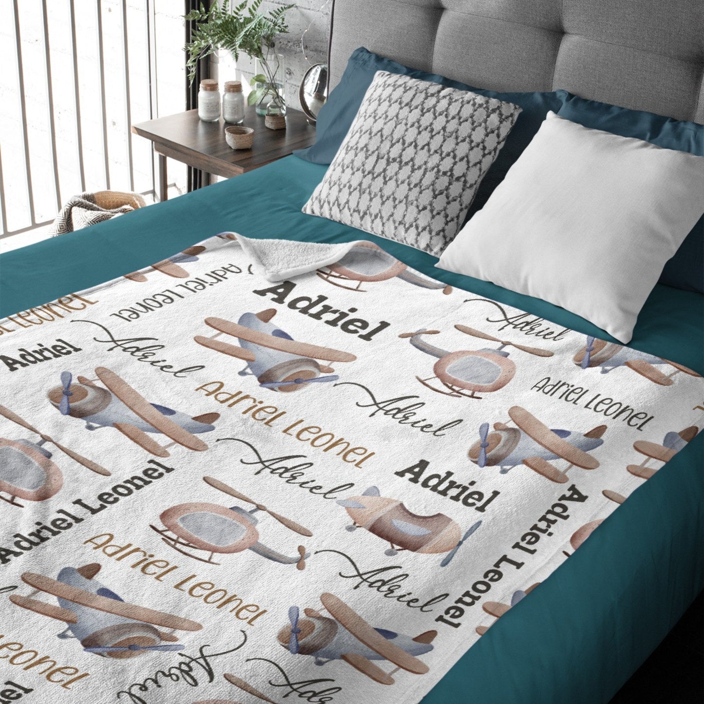 ️Personalized Name Airplanes Baby Blanket