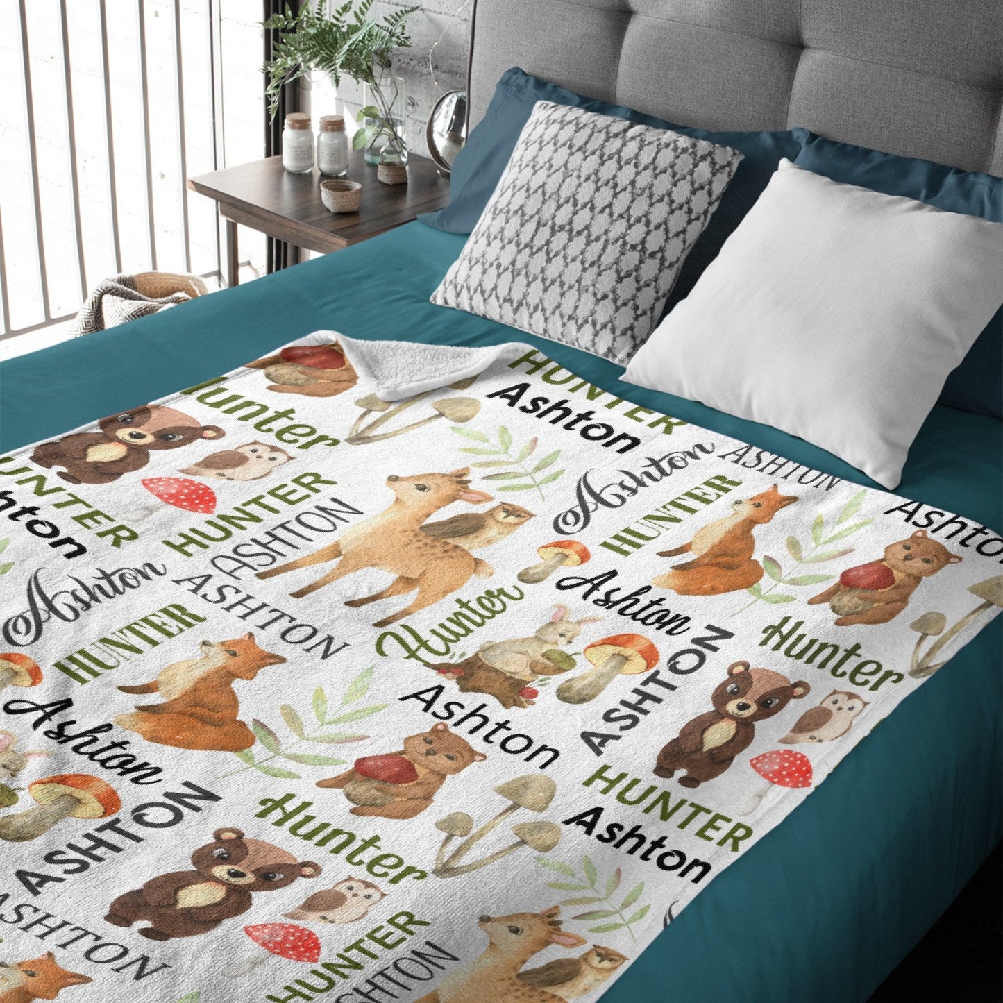 ️Forest Animals Personalized Custom Name Blanket