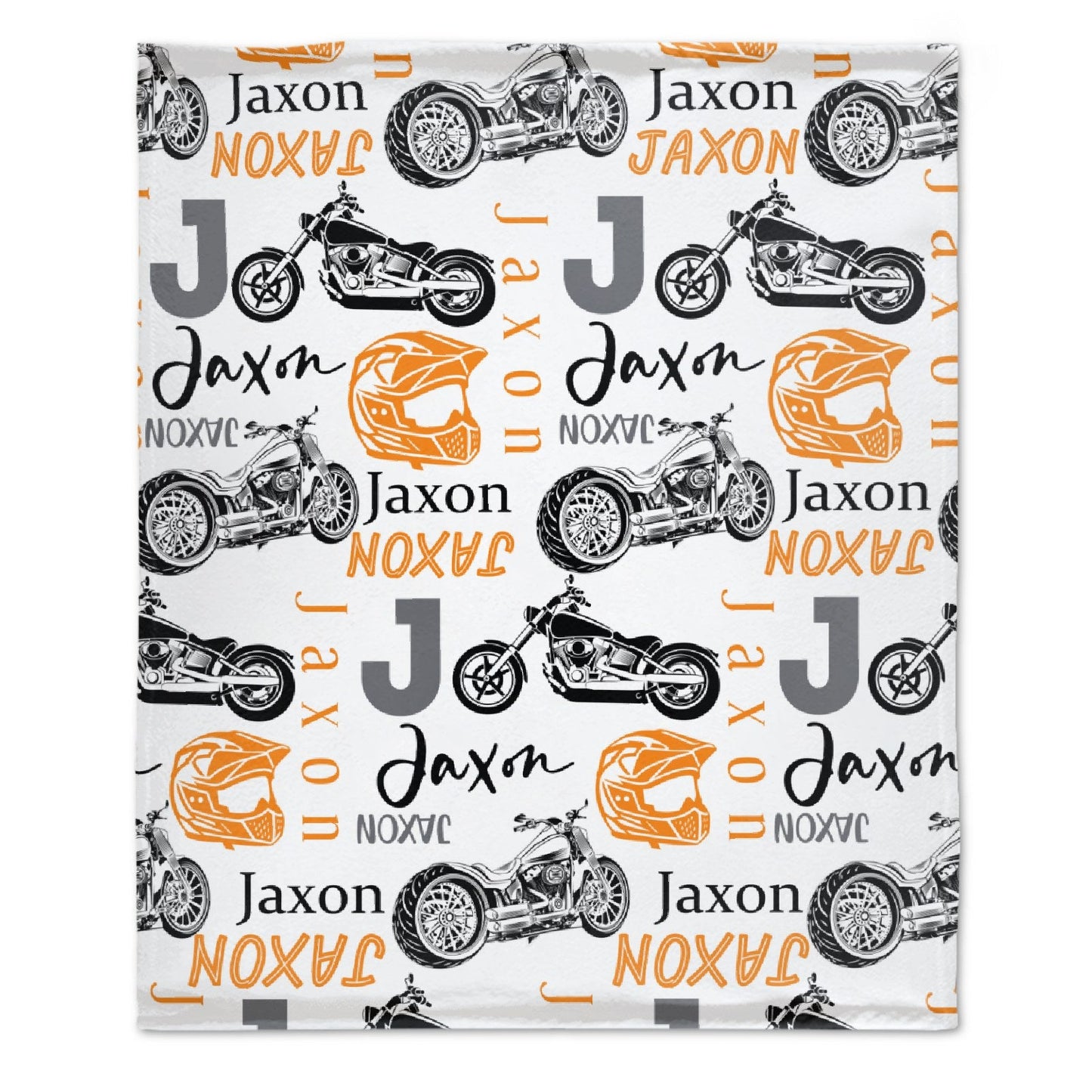 ️Personalized Motorcycle Theme Custom Name Blanket