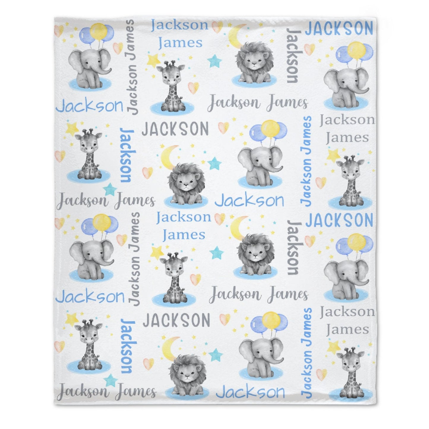 ️Personalized Safari Animals Custom Baby Blanket