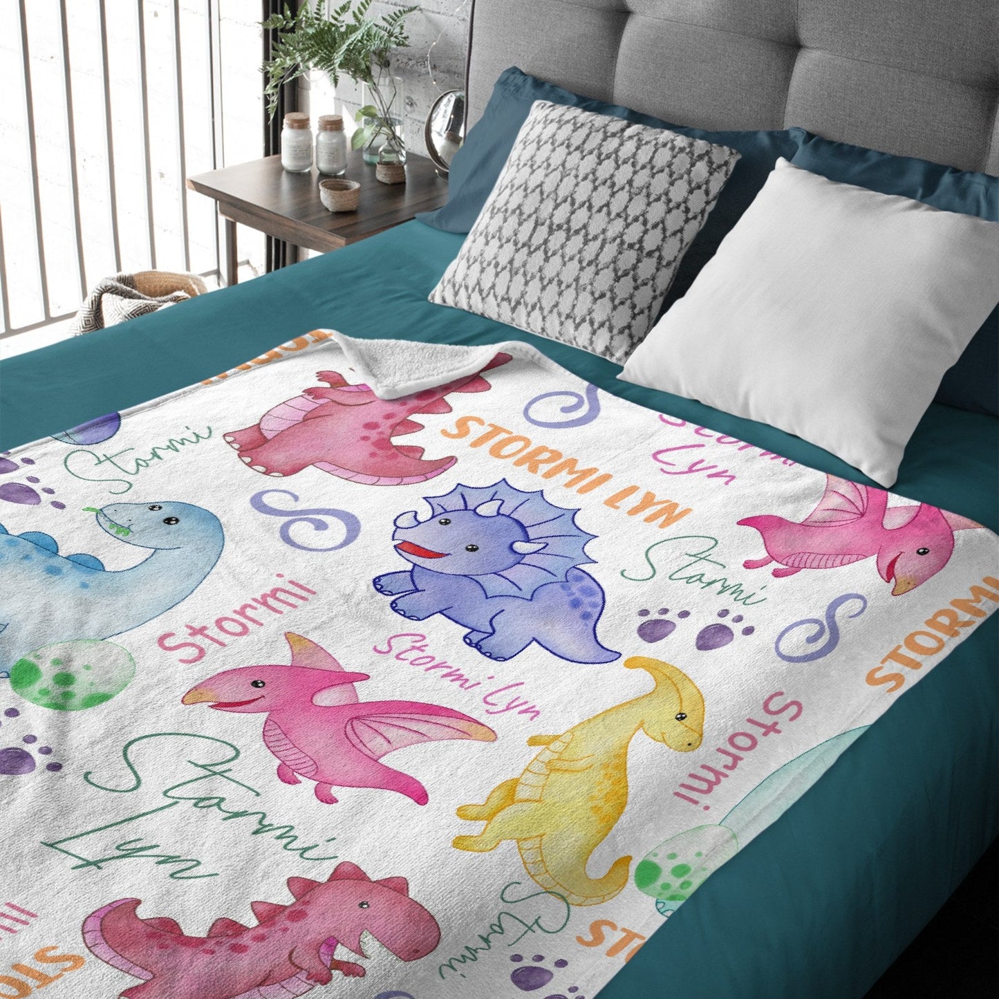 ️Personalized Dinosaur Blanket Baby - Shower Gift