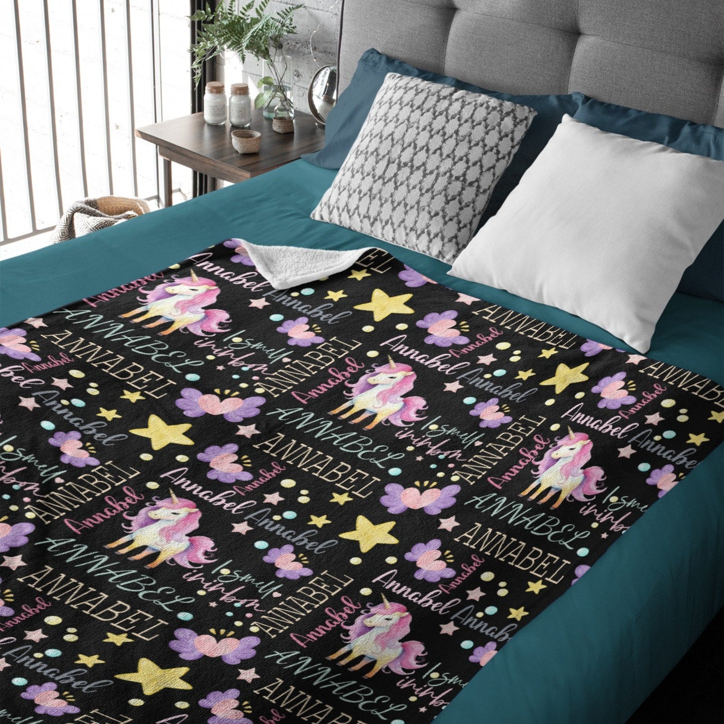 ️Custom Name Magical Unicorn Baby Blanket