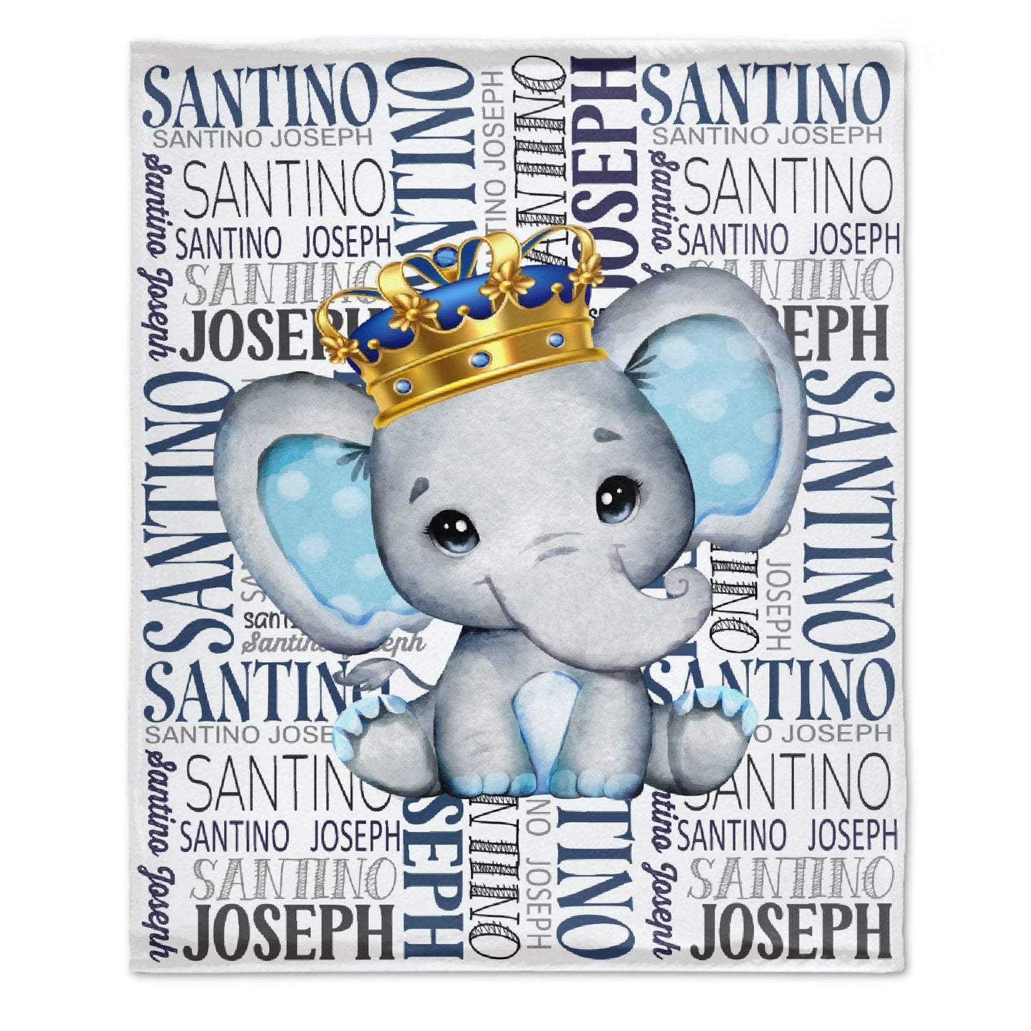 ️Elephant Name Personalized Blanket - Gift Ideas for Kids