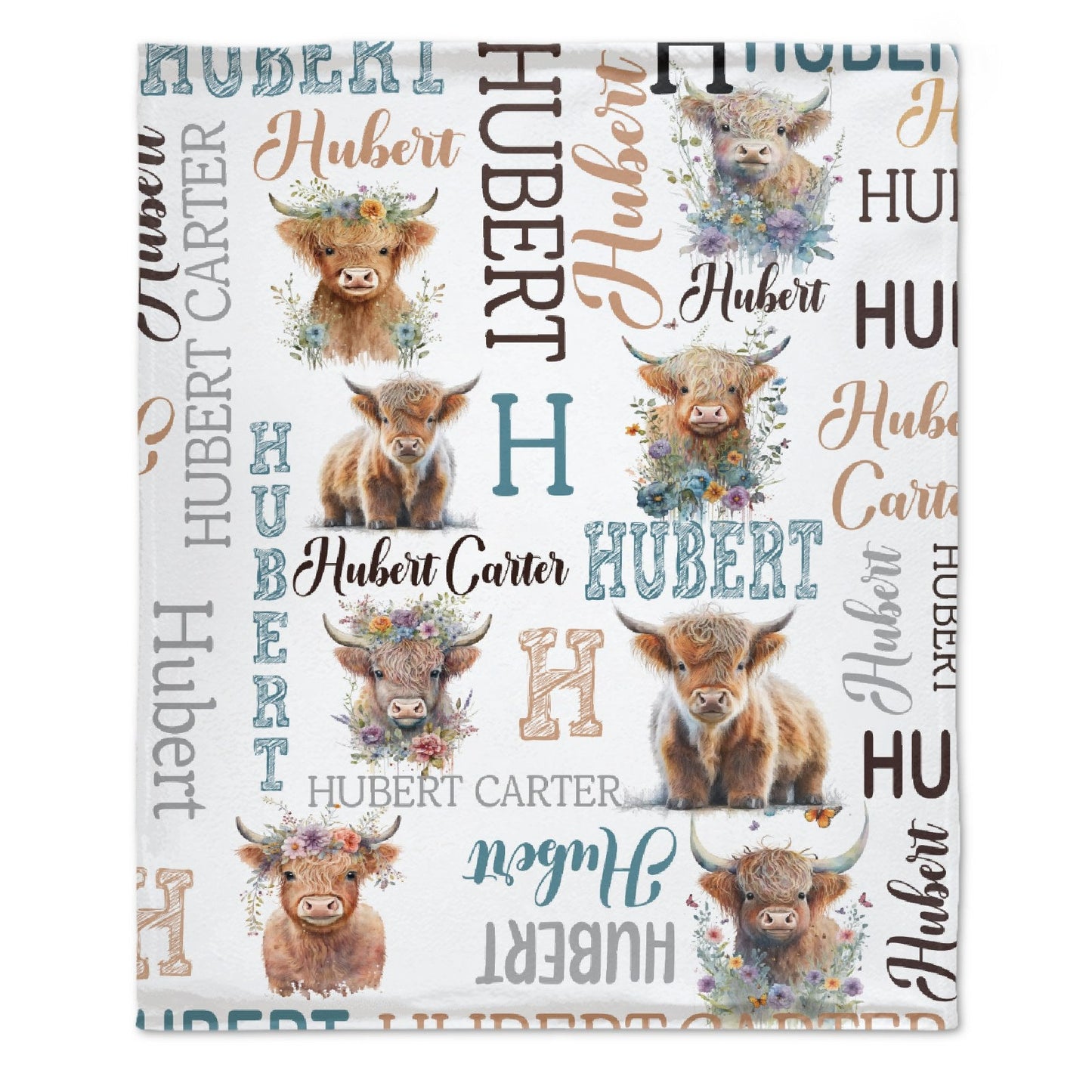 ️Personalized Cute Cow Blanket - Birthday Gifts For Kids