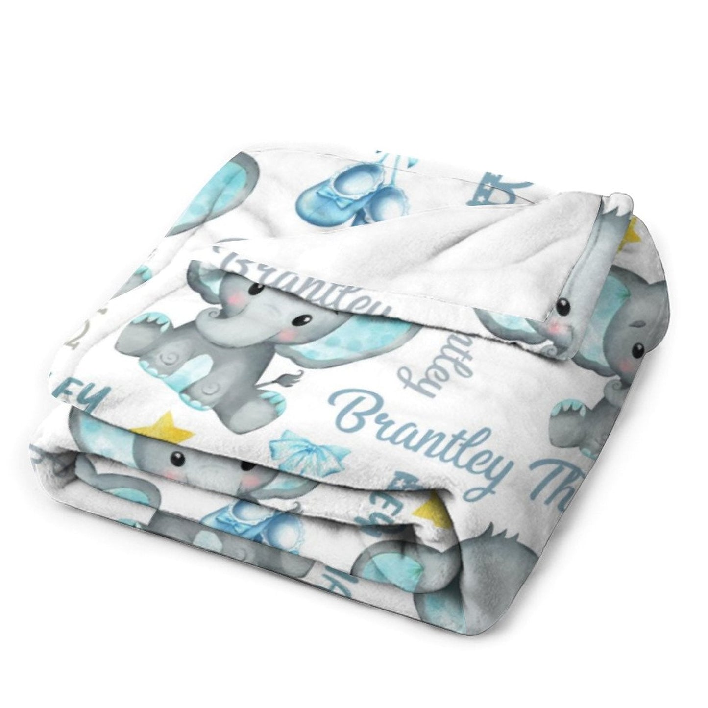️Personalized Name Elephant Baby Blanket