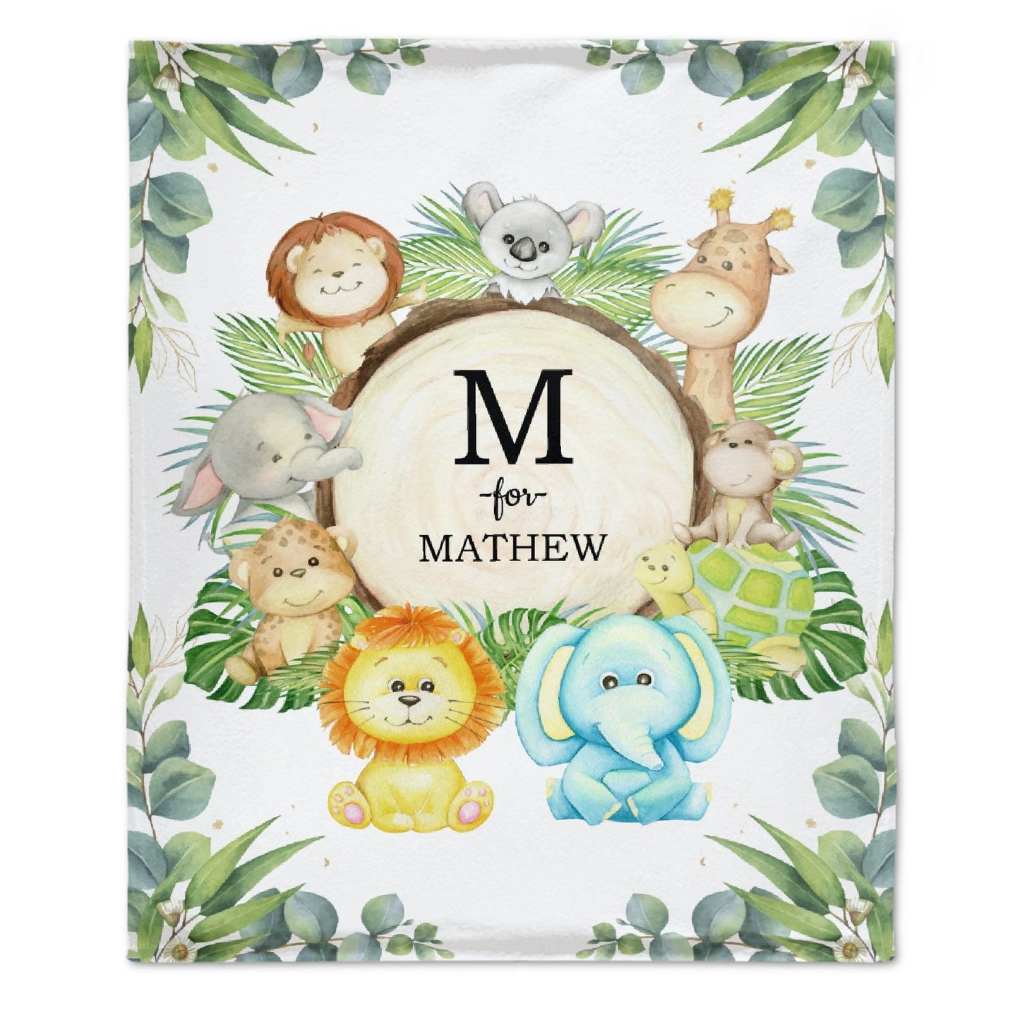 ️Personalized Woodland Animals Baby Name Blanket
