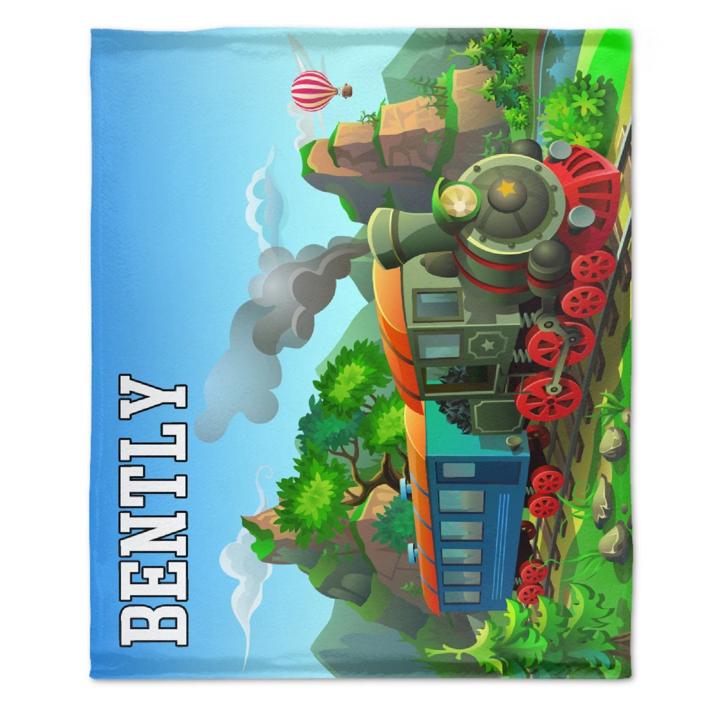 ️Personalized Cartoon Steam Train Kids Blanket