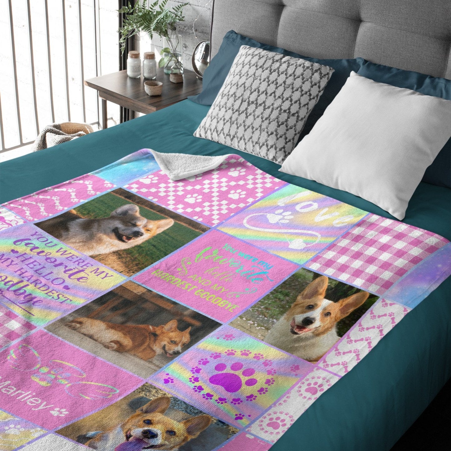 ️Personalized Pet Dog Cat Goodbye Blanket with Photos