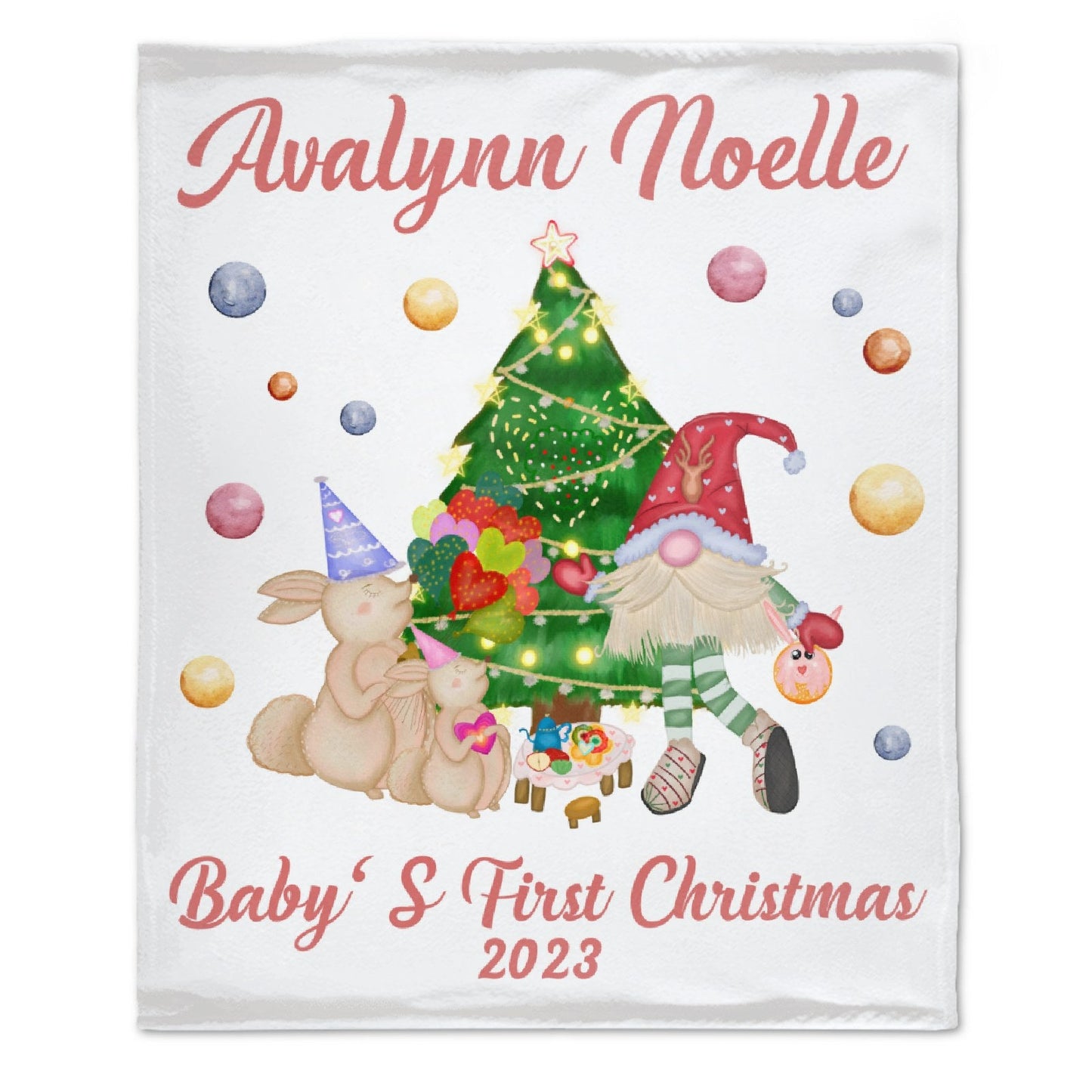 ️Personalized Baby's First Christmas Blanket