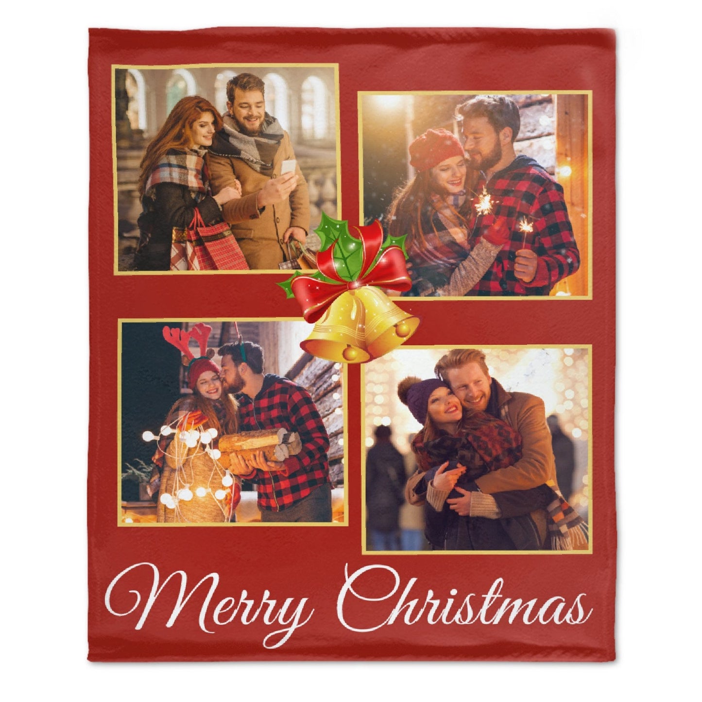 ️Custom Photo Merry Christmas Blanket For Family