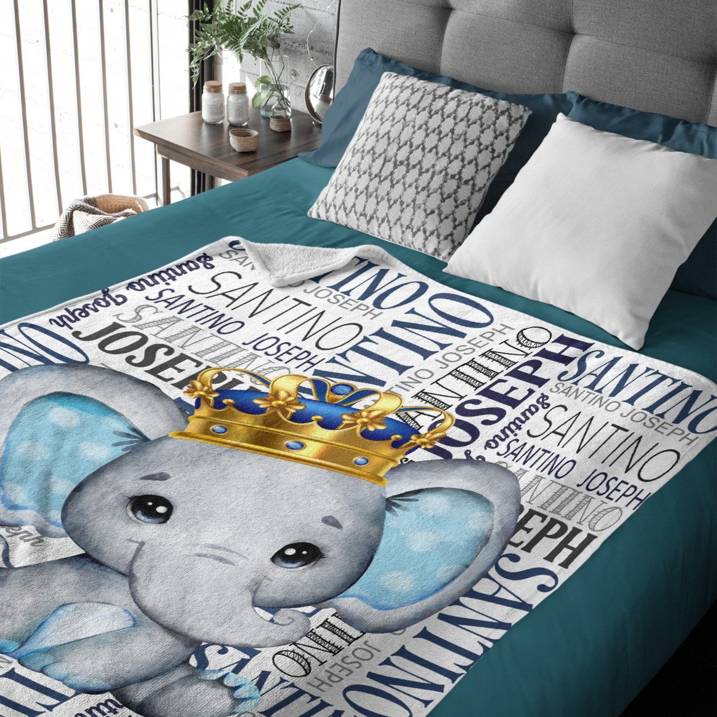 ️Elephant Name Personalized Blanket - Gift Ideas for Kids