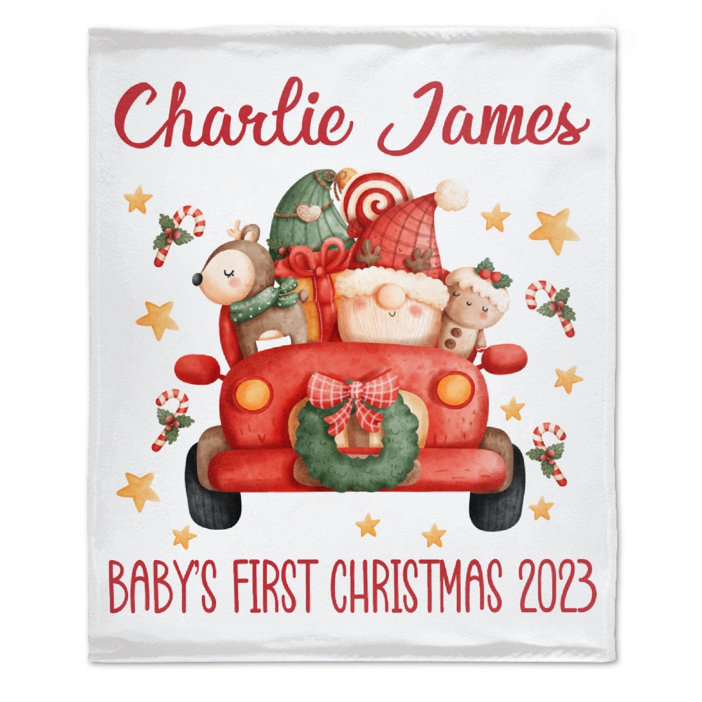 ️Personalized Baby's First Christmas Trip Blanket