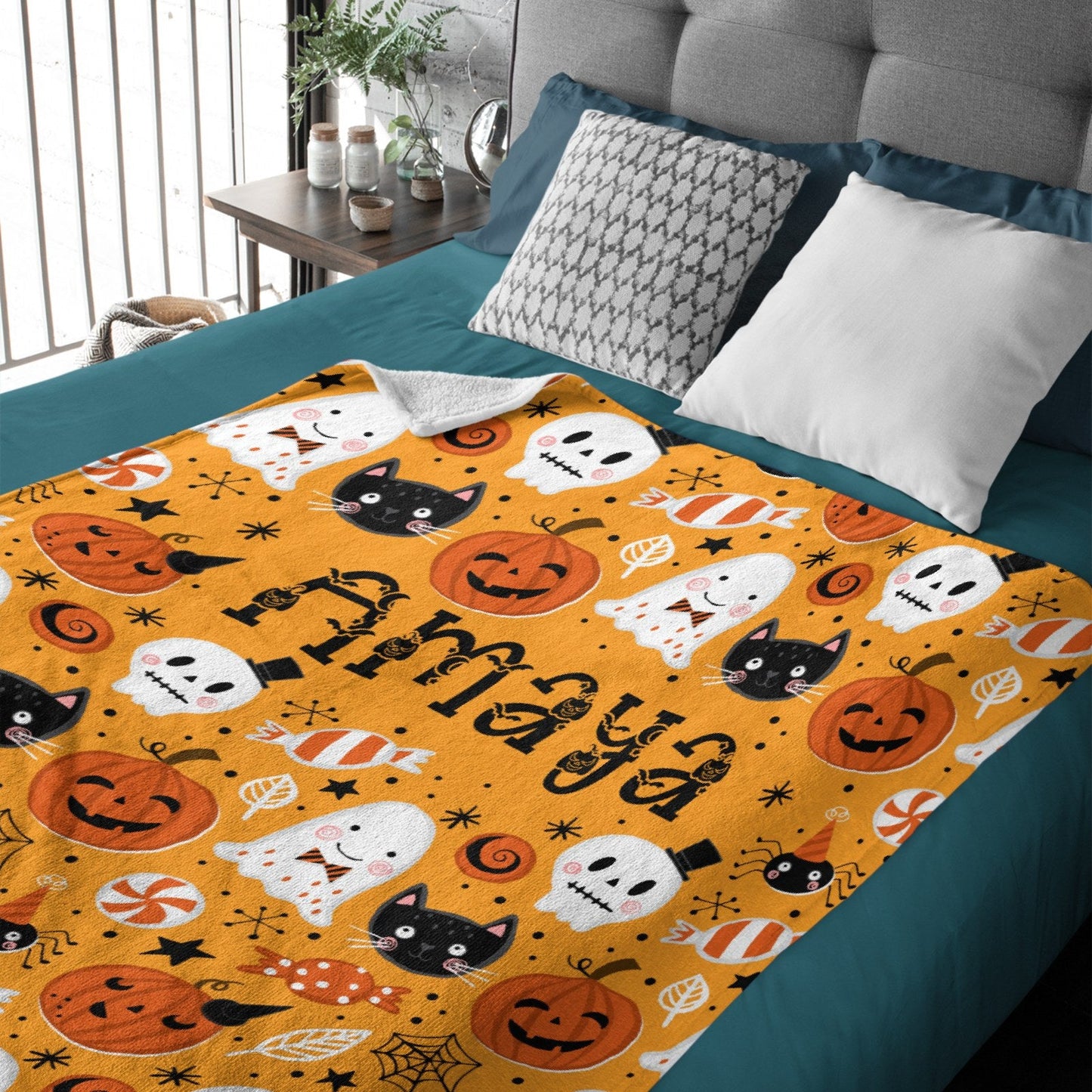 ️Halloween Name Personalized Custom Blanket - Halloween Gifts