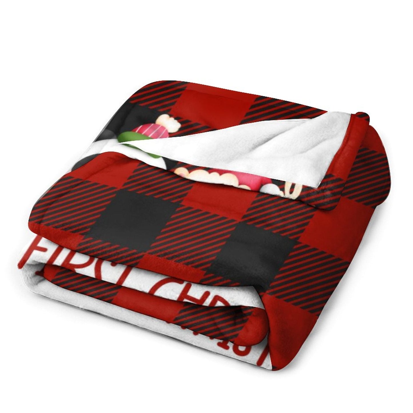️Custom Baby's First Merry Xmas Buffalo Plaid Blanket Blanket