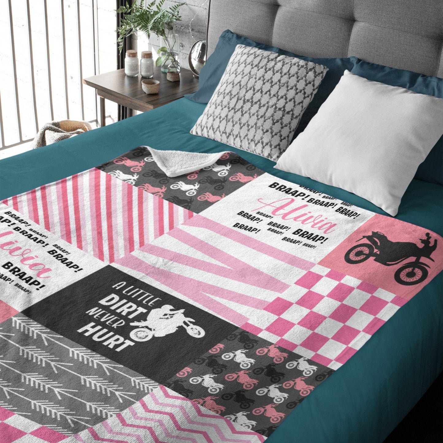 ️Personalized Dirt Bike Baby Blankets with Name