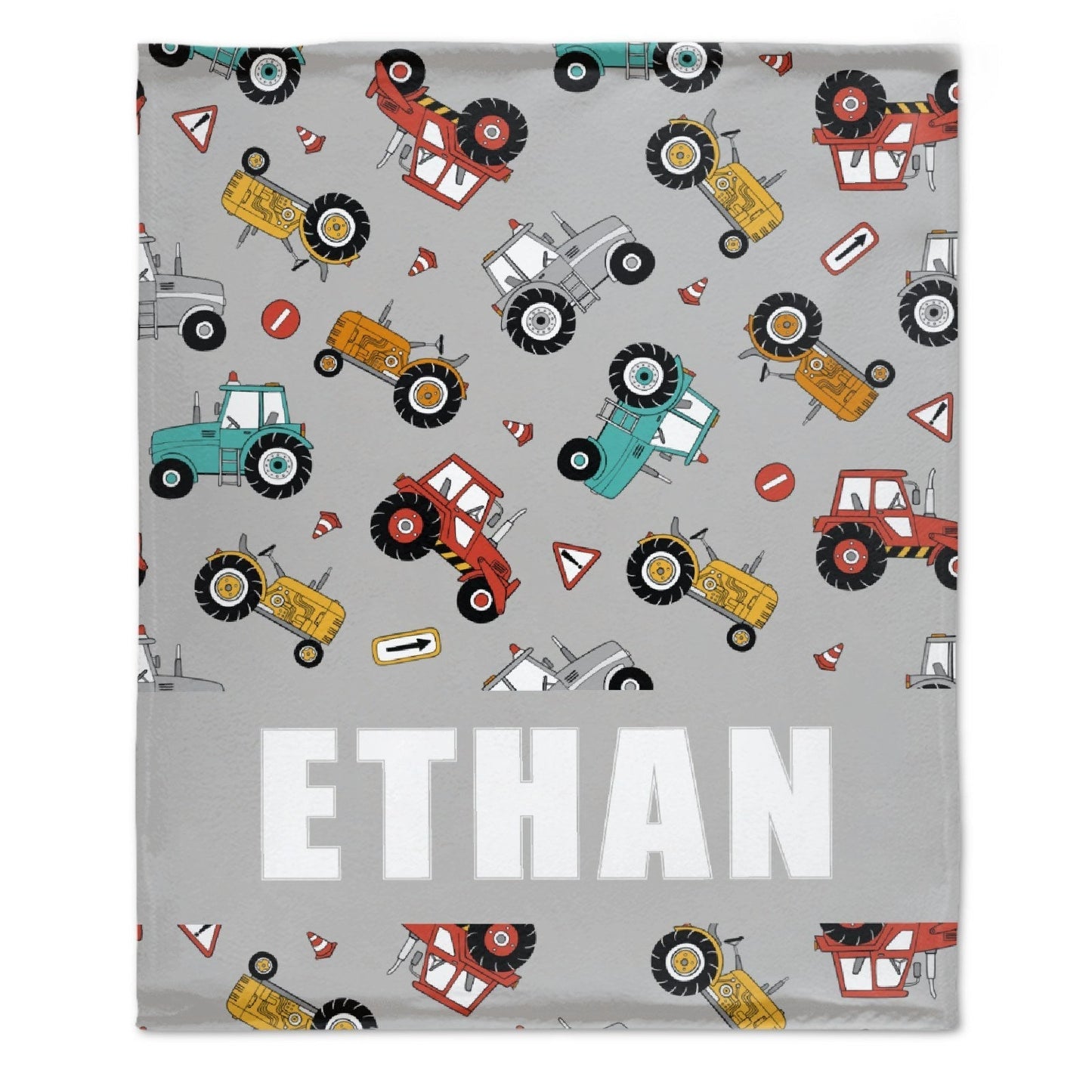 ️Personalize Cool Truck Car Tractor Kids Blanket for Boys