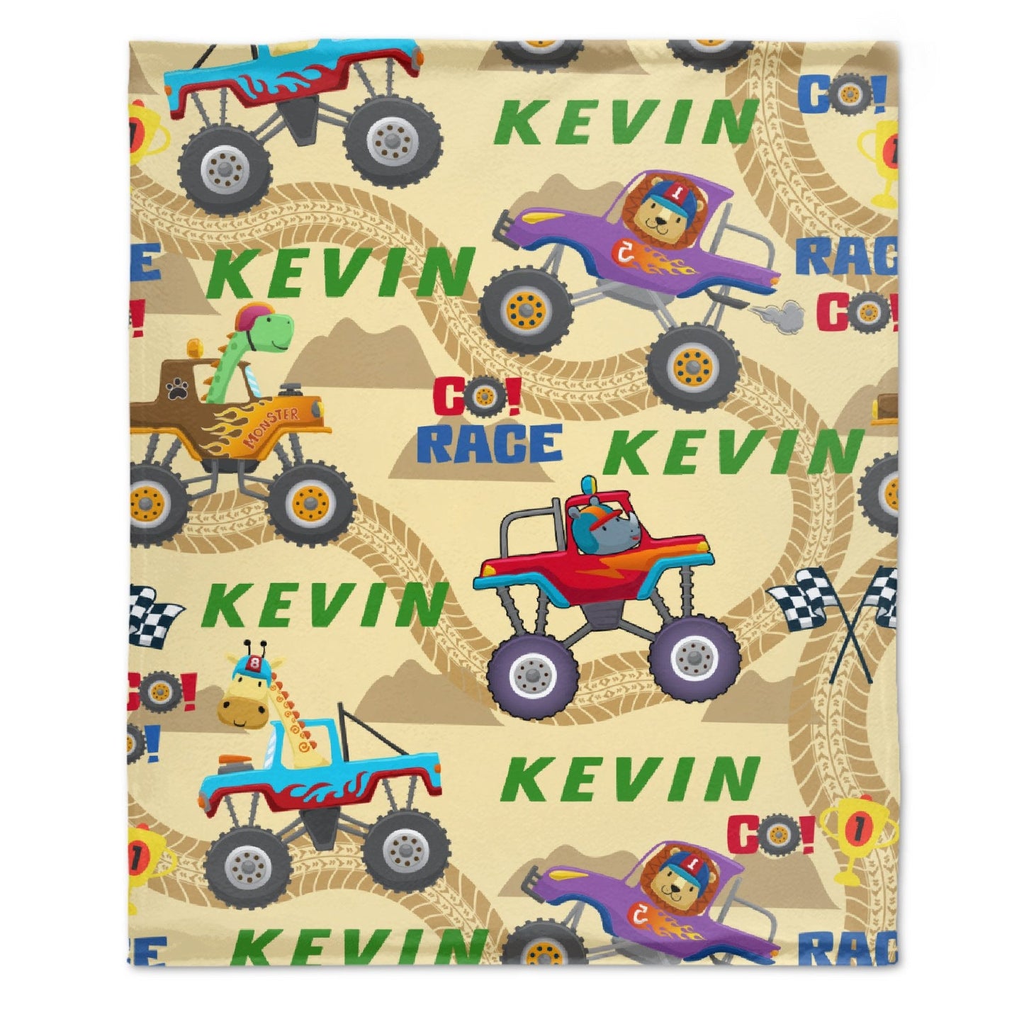 ️Custom Name Farm Tools Car Kids Blanket