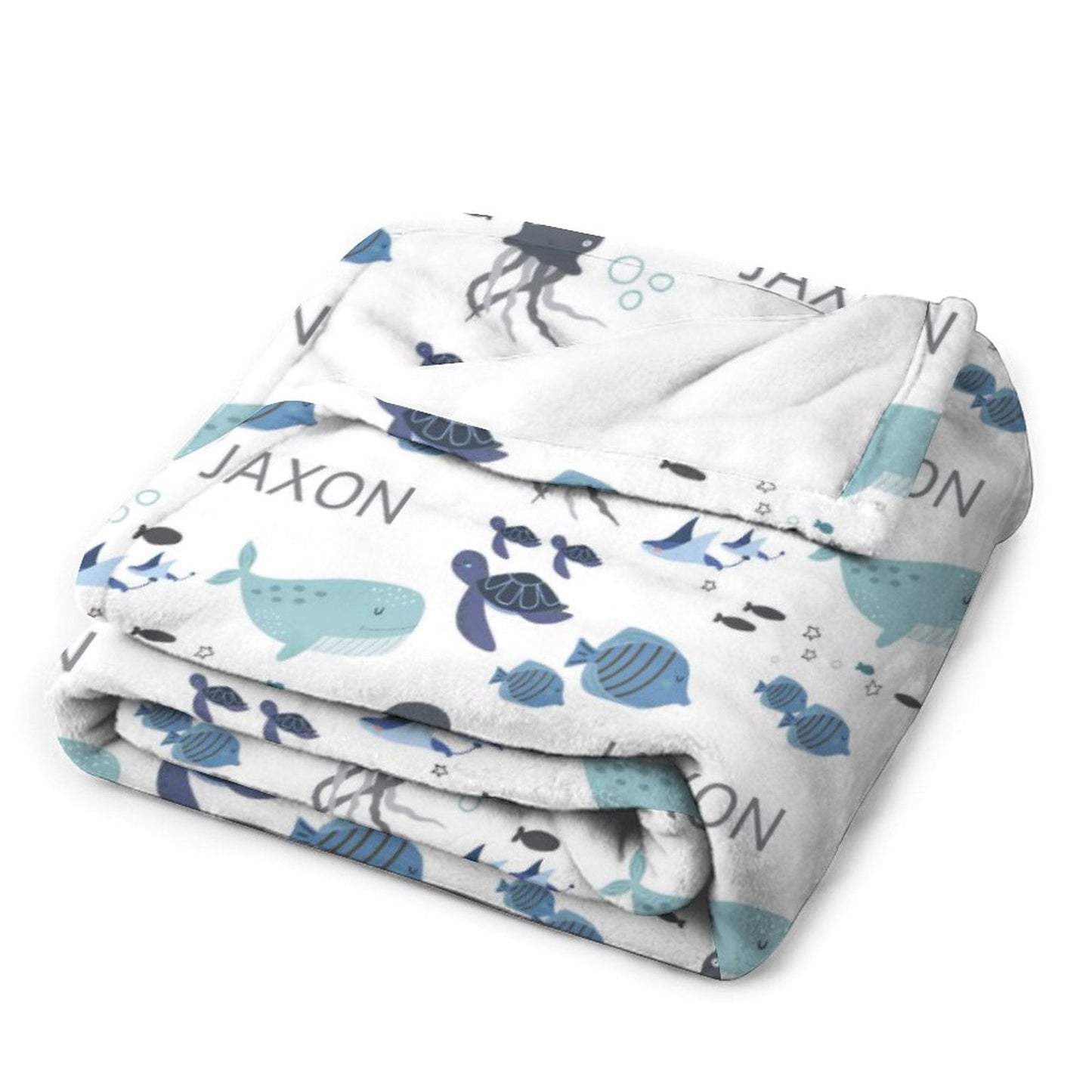 ️Personalized Oceania Whale Baby Name Blanket