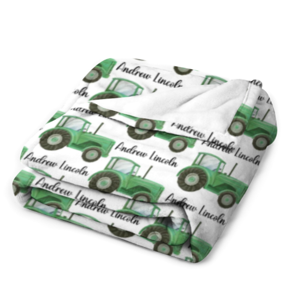 ️Farm Tractor Custom Name Blanket - Gifts for baby