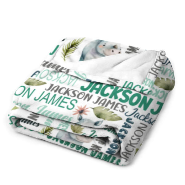 ️Personalized Woodland Blanket with Name - for Kids Boys Girls Toddler Baby Shower Birthday