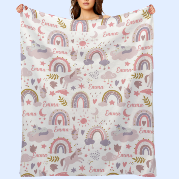 ️Unicorns Dream of Personalized Blankets For Kids Baby