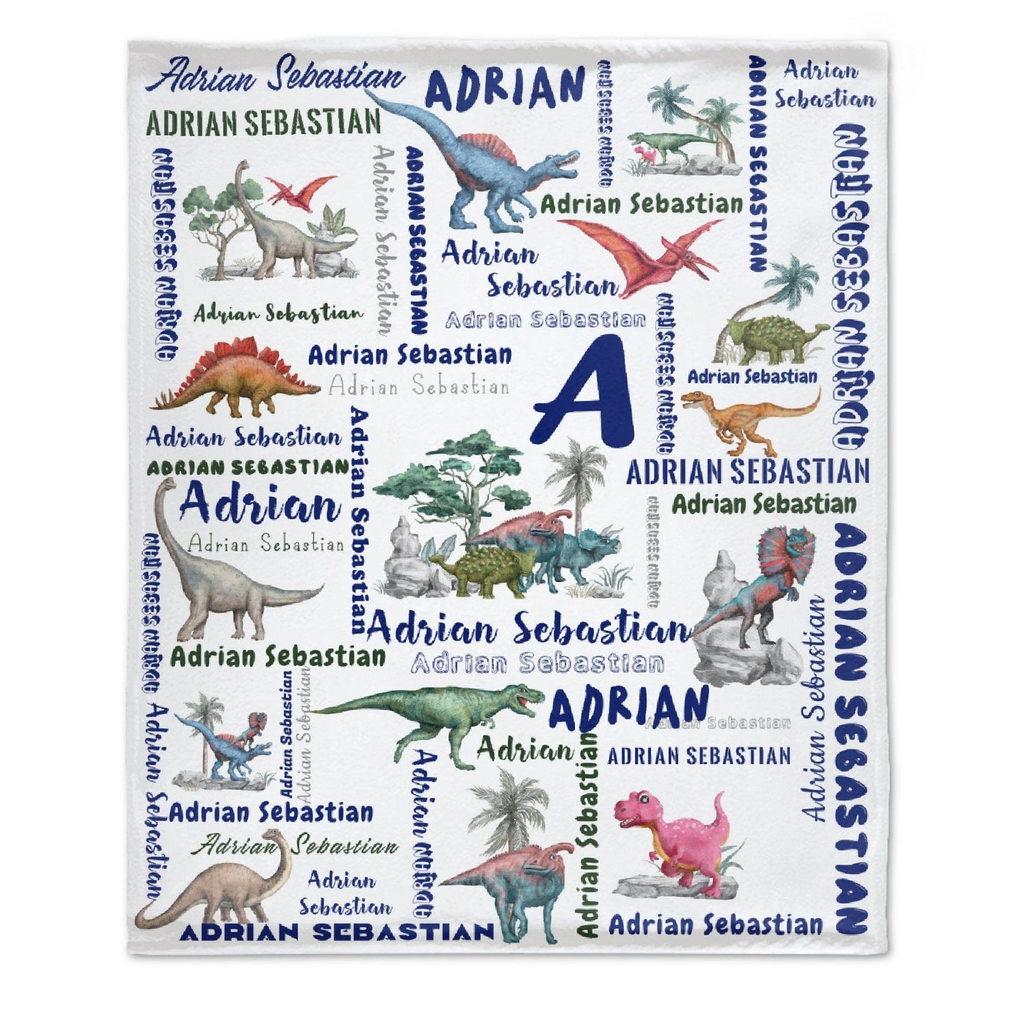 ️Dinosaur Name Personalized Custom Blanket - Gifts for Kids