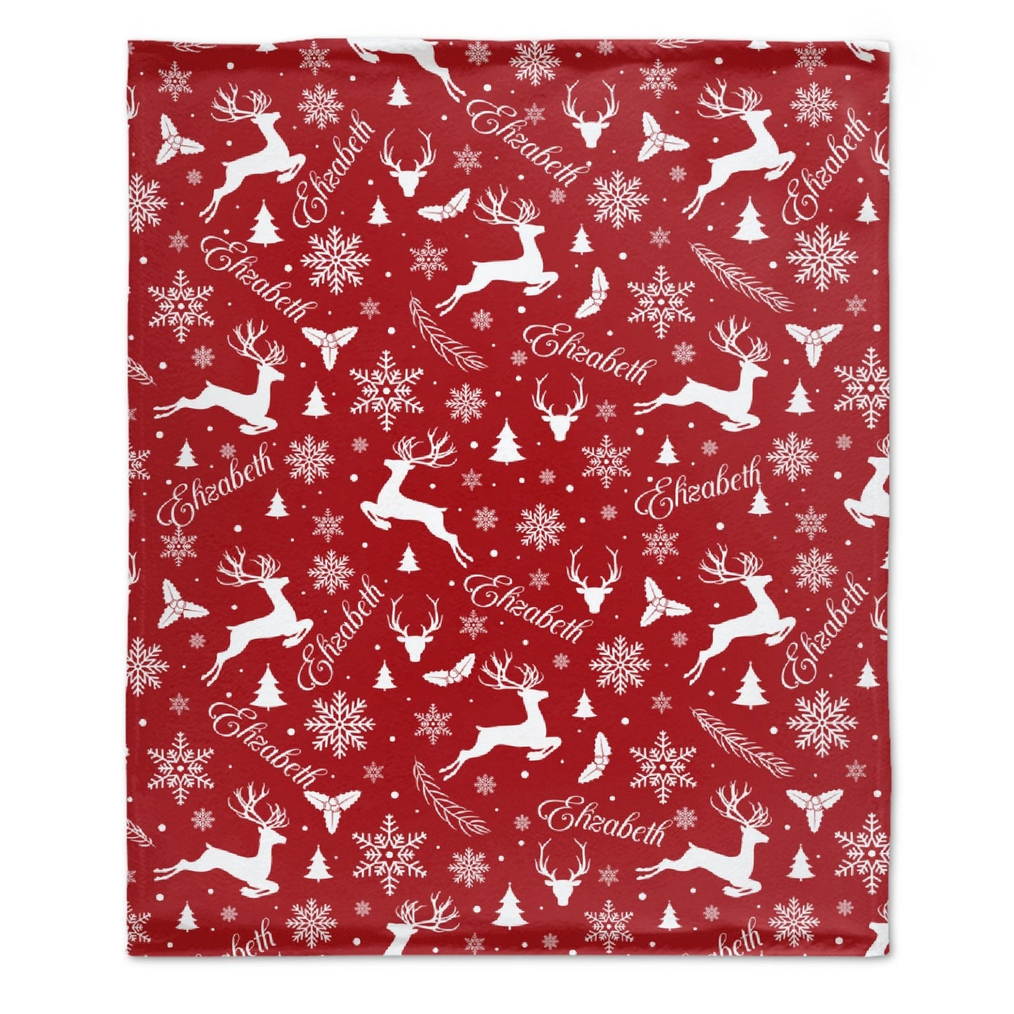 ️Personalied Christmas Reindeer Prints Name Blanket