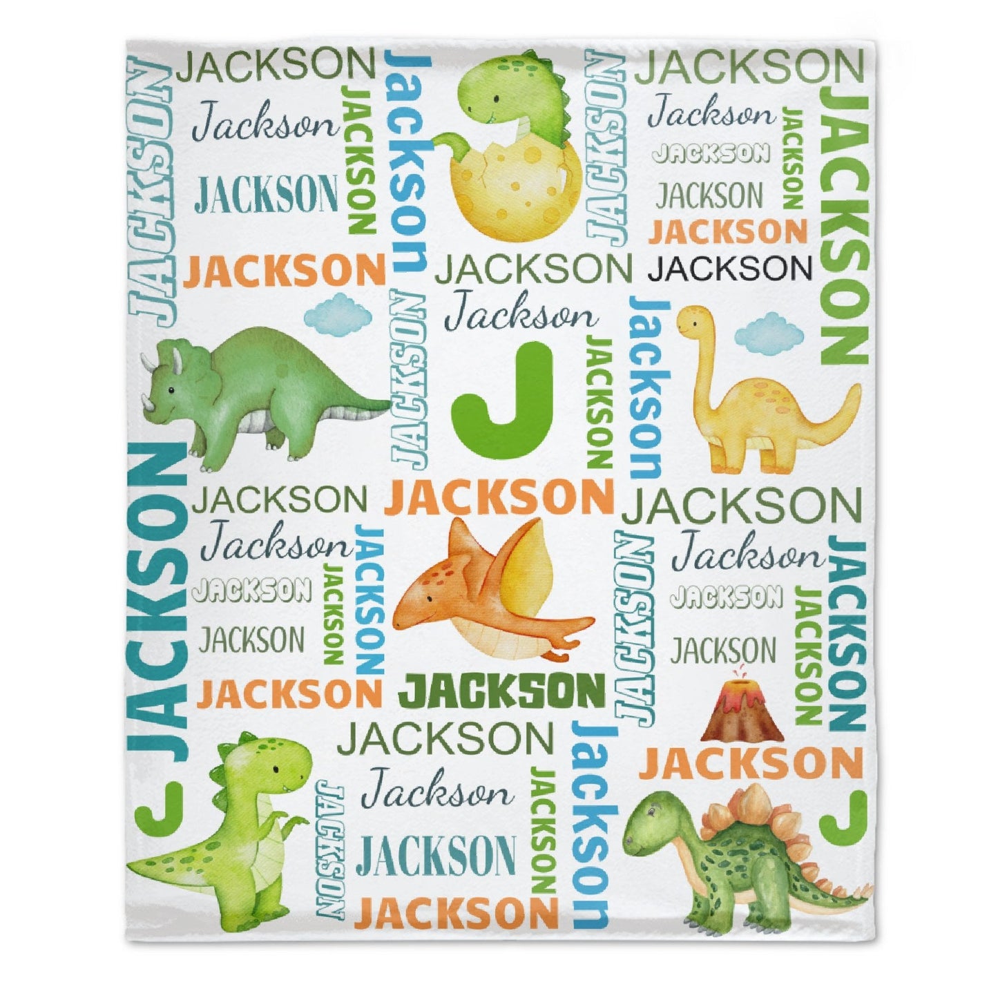 ️Dinosaur Custom Name Blanket-Personalized Baby Blanket