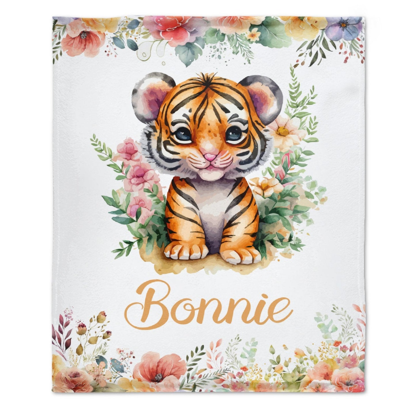 ️Custom Name Baby Tiger Throw Blanket