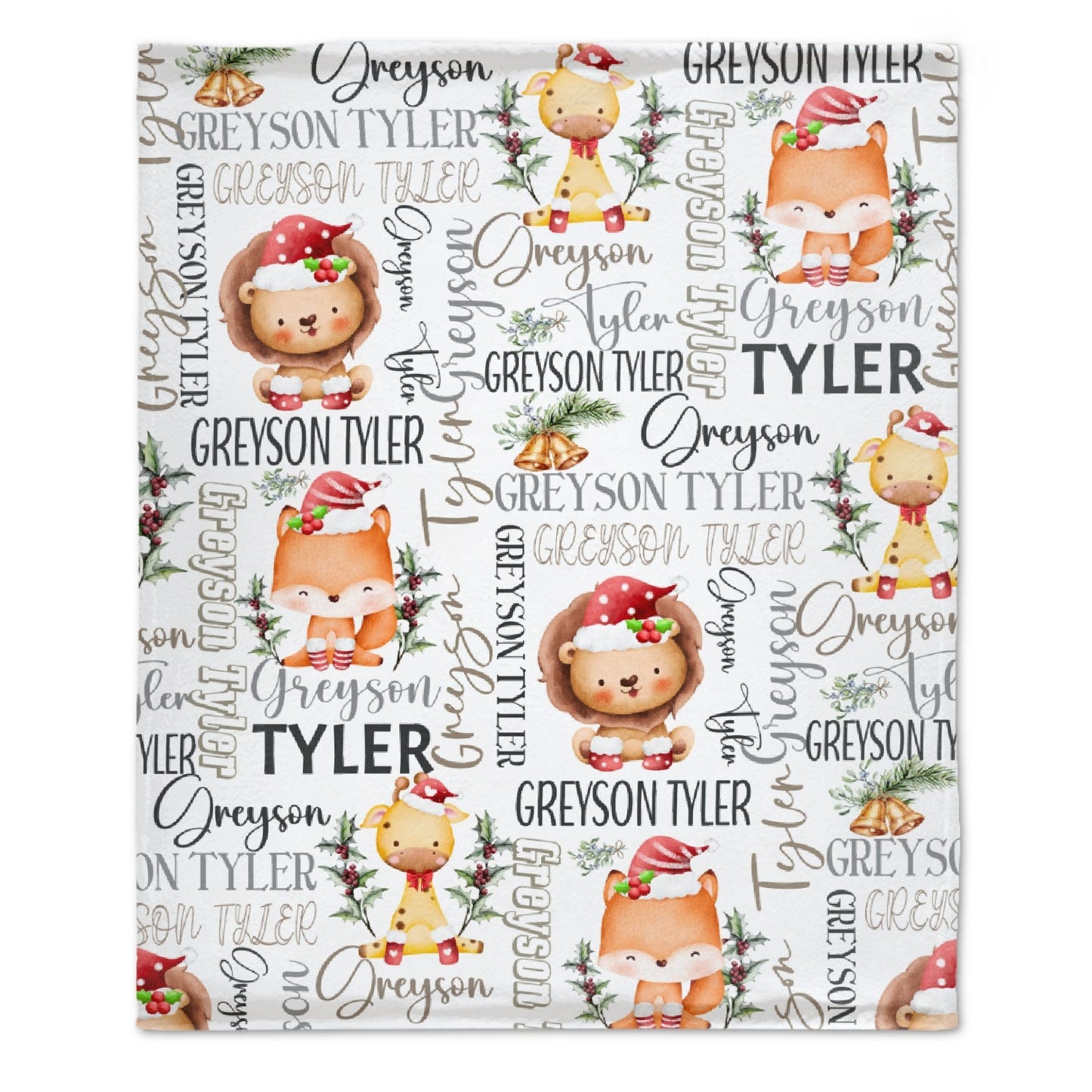 ️Christmas Safari Name Custom Baby Blanket