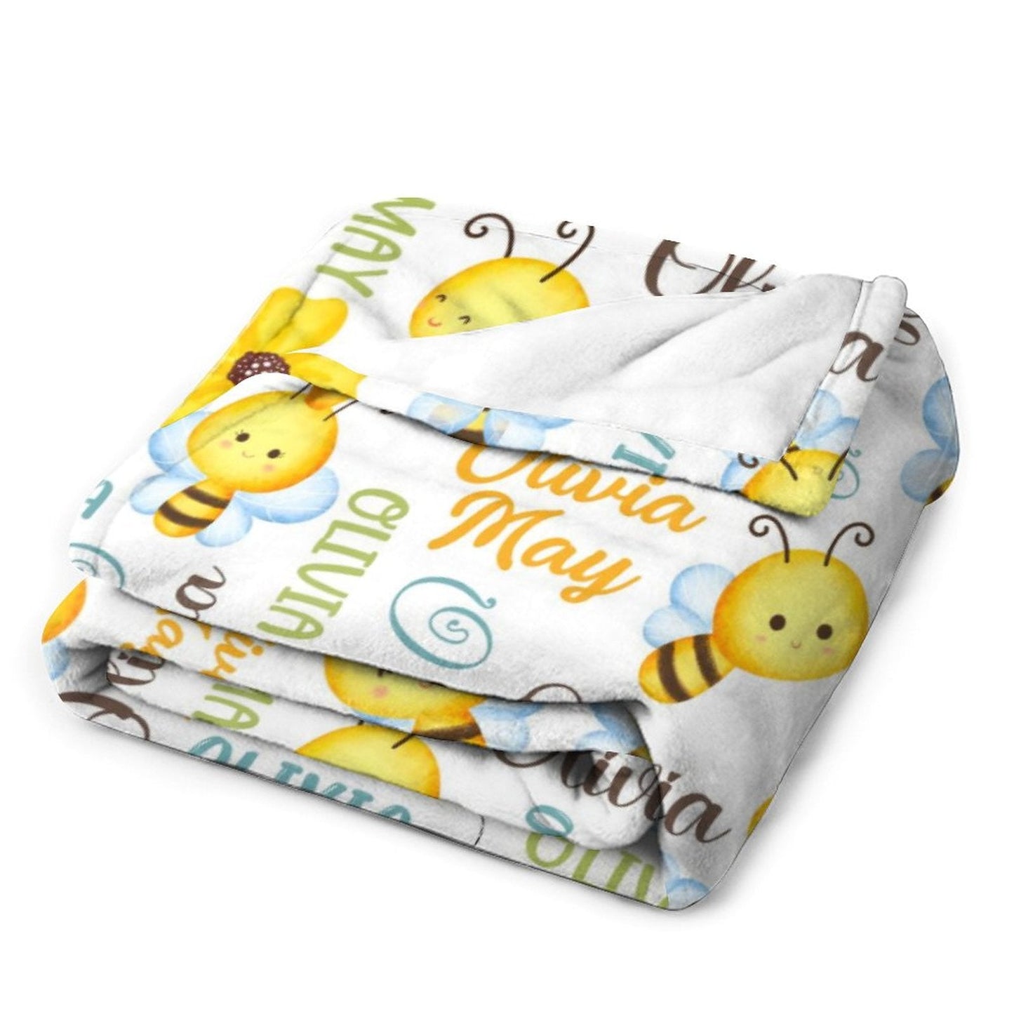 ️Personalized Honey Bee Name Blanket
