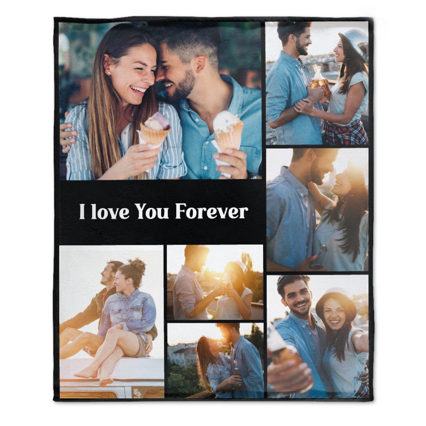 ️Personalized Photo Text Custom Blanket - For Family Parents Couple
