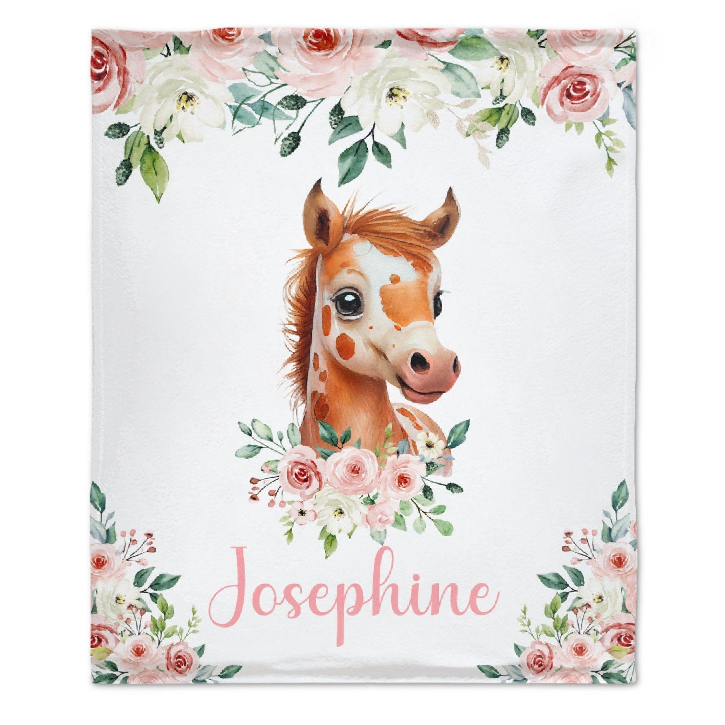 ️Horse Farm Animal Personalized Name Baby Blanket