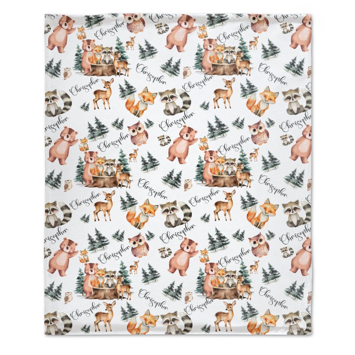 ️Personalized Woodland Animal Custom Baby Blanket