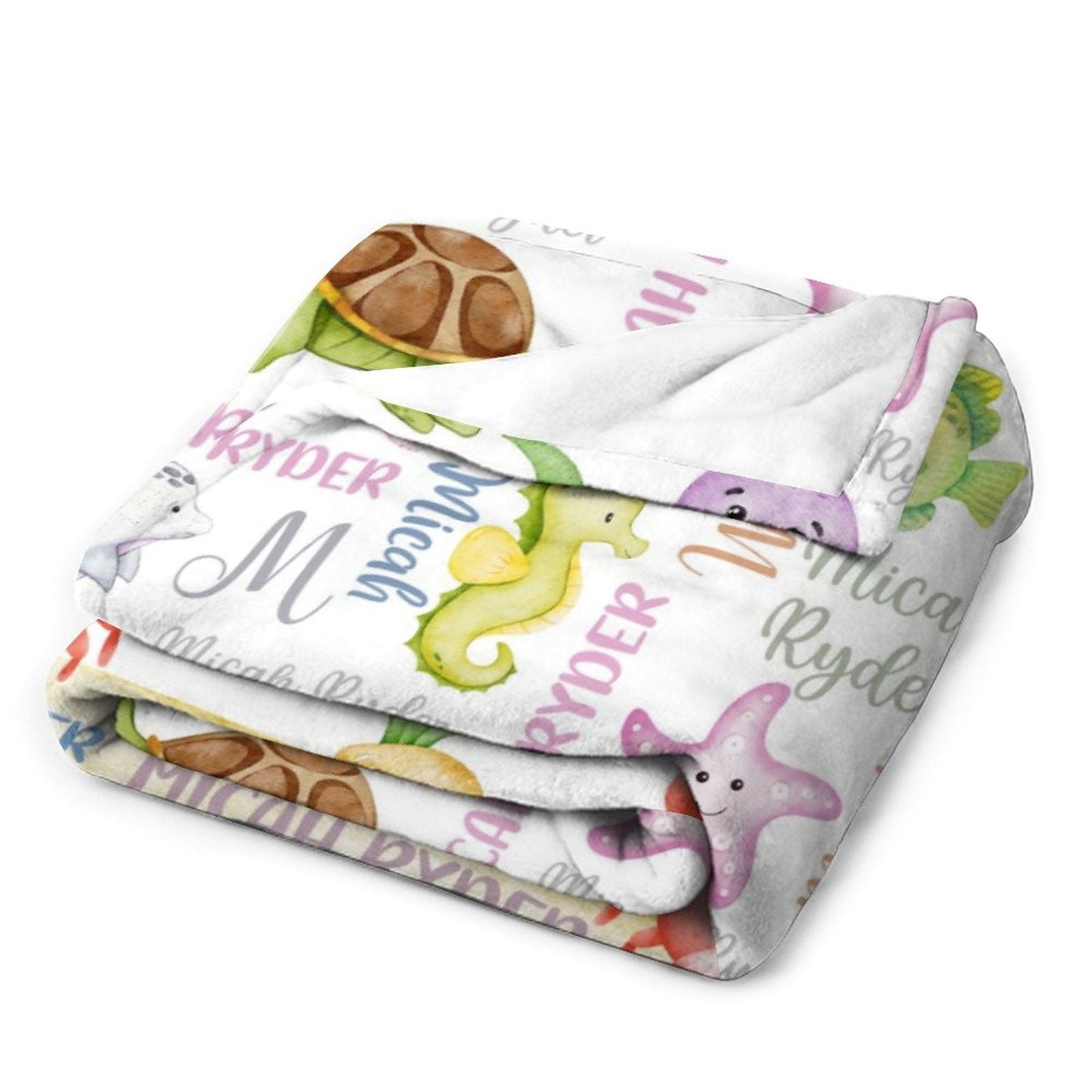 ️Personalized Name Custom Sea Life Blanket