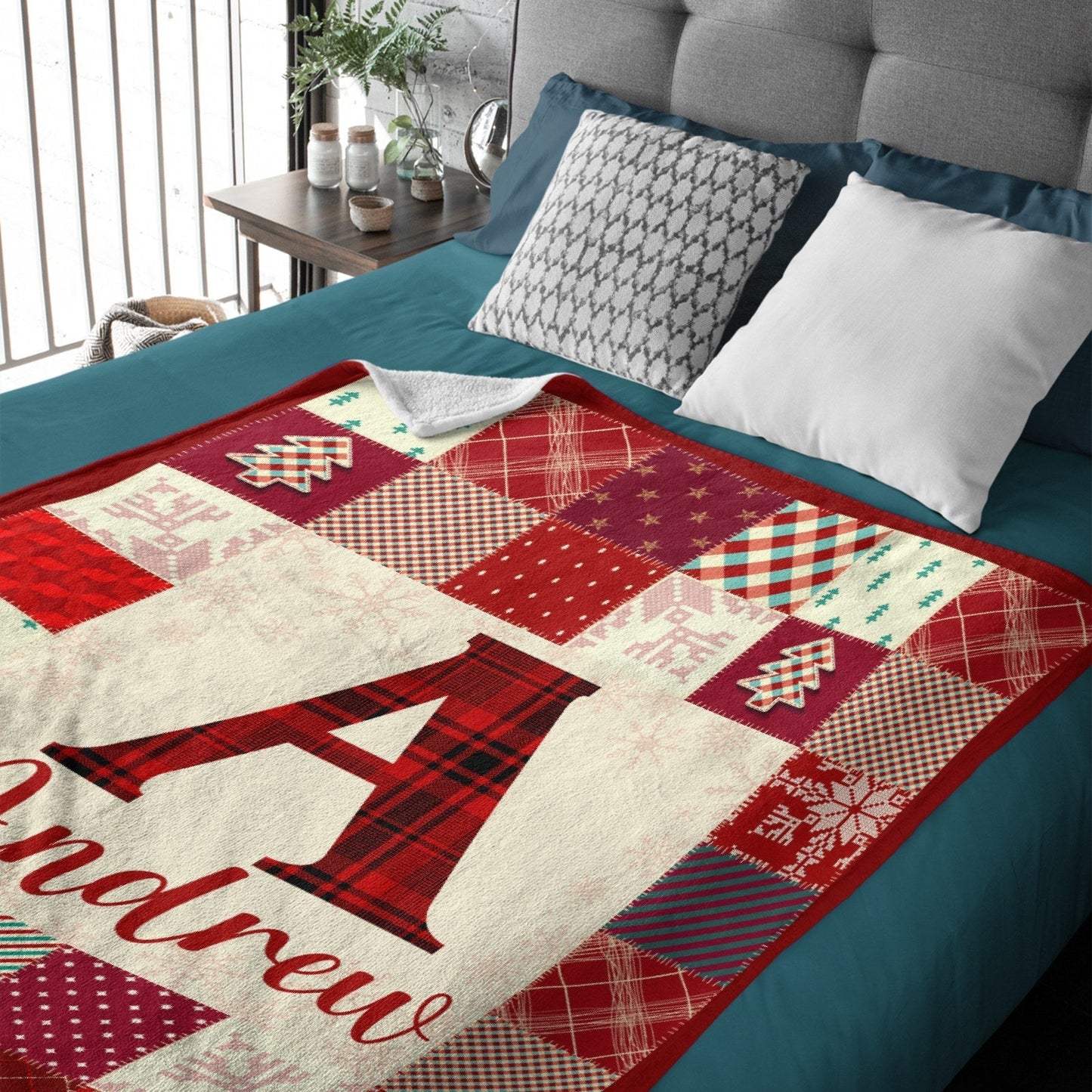 ️Customized Merry Christmas Monogrammed Name Blanket-Christmas Blanket