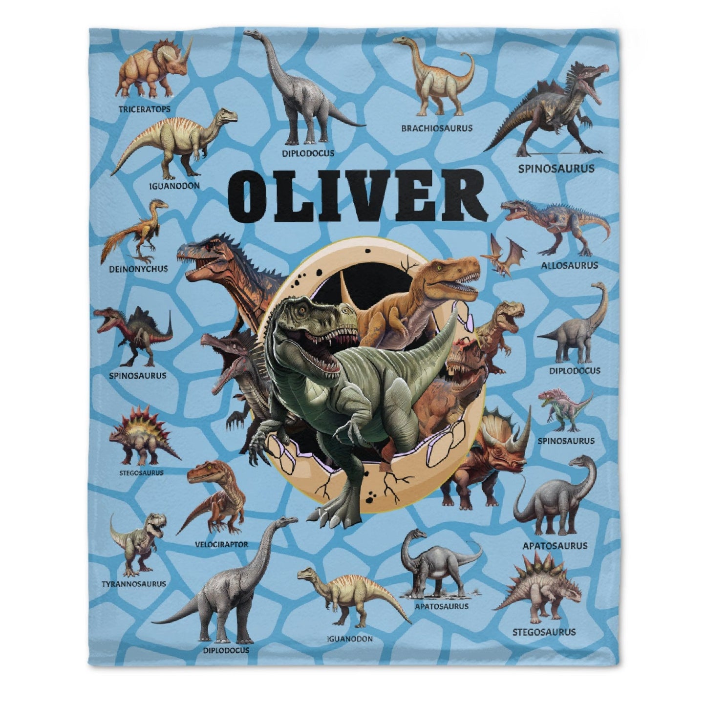 ️Personalized Custom Name Blankets - Dinosaur Theme