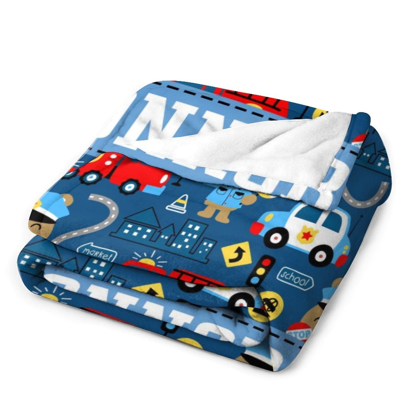 ️Transportation Ambulance Fire Fighter Personalized Name Baby Blanket